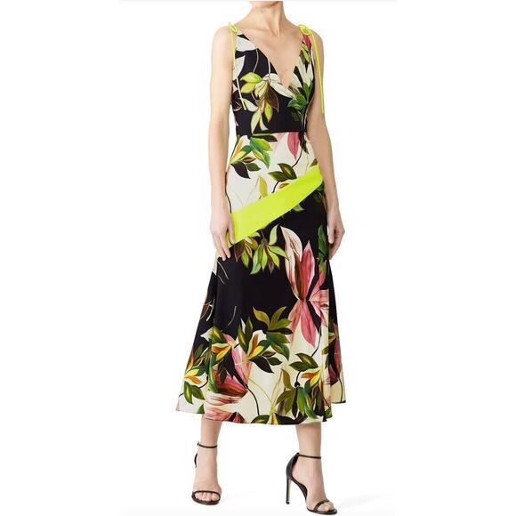 Christian Siriano  Hawaiian Print Tie Strap Dress SZ 10 Retail $1,200 - Picture 1 of 16